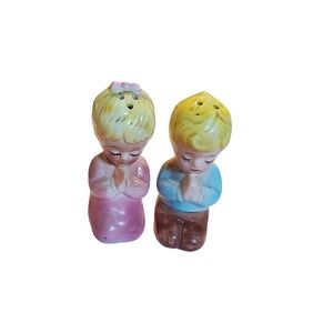 Vintage praying boy and girl salt and pepper shakers